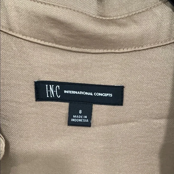 INC International Concepts Tan Jumpsuit with Collared Neckline - Picture 3 of 14